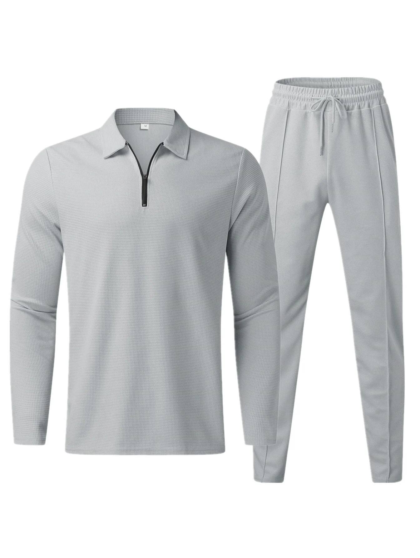 

Autumn Winter Men's Long Sleeve Polo Shirt Set Fashion Pure Color Men Long Sleeve+ Pants Man Trend Street Suit