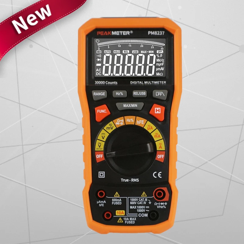 

2022 New arrivals PM8237 10A AC DC current measurement High precision 30000 counts display multimeter with usb connection