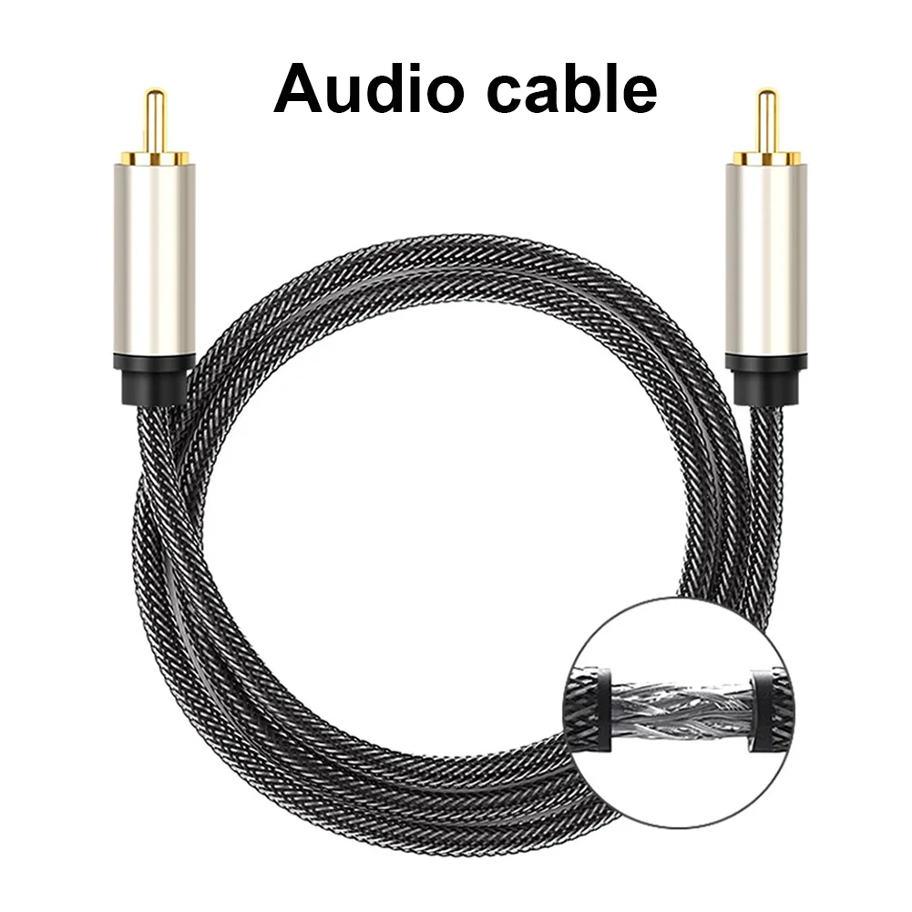 Gold-Plated Digital Optical Fiber Cable RCA Male To Male Subwoofer Cable Aluminum for Amplifiers Player for Home Theater HDTV