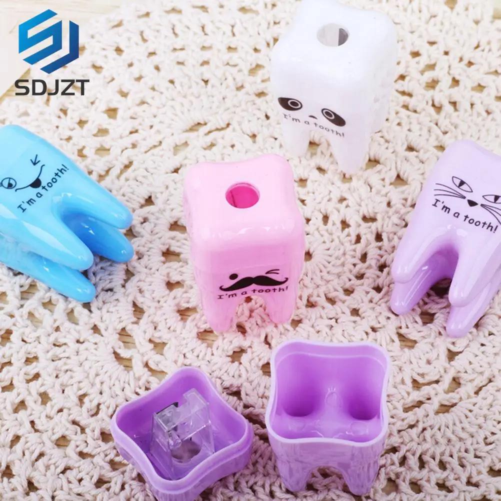 

1 pcs Cute Kawaii Lovely Plastic Teeth Pencil Sharpener Creative Stationery For Kids Stationery