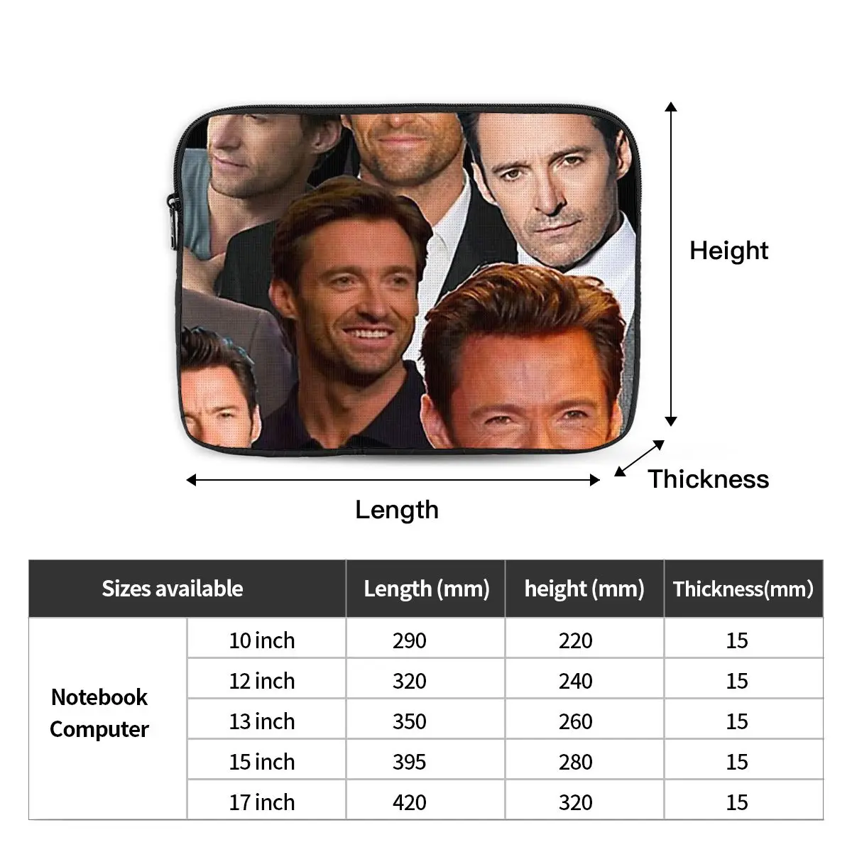 Чехол для ноутбука Hugh Jackman Противоударная сумка 10 12 13 15 17 дюймов
