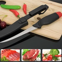 outdoor curved boning knife fillet knife with covers case razor sharp stainless steel knife meat fish poultry tools