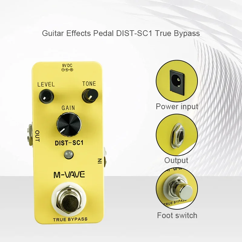 Педаль эффектов для гитары M-VAVE Distortion классическая теплая гладкая стильная