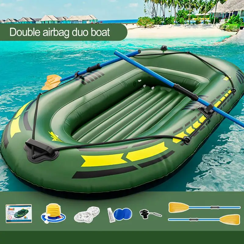 Canoe Fishing Boat Portable Fishing Boat Raft For Lake With Oars Pump For Adults Fishing