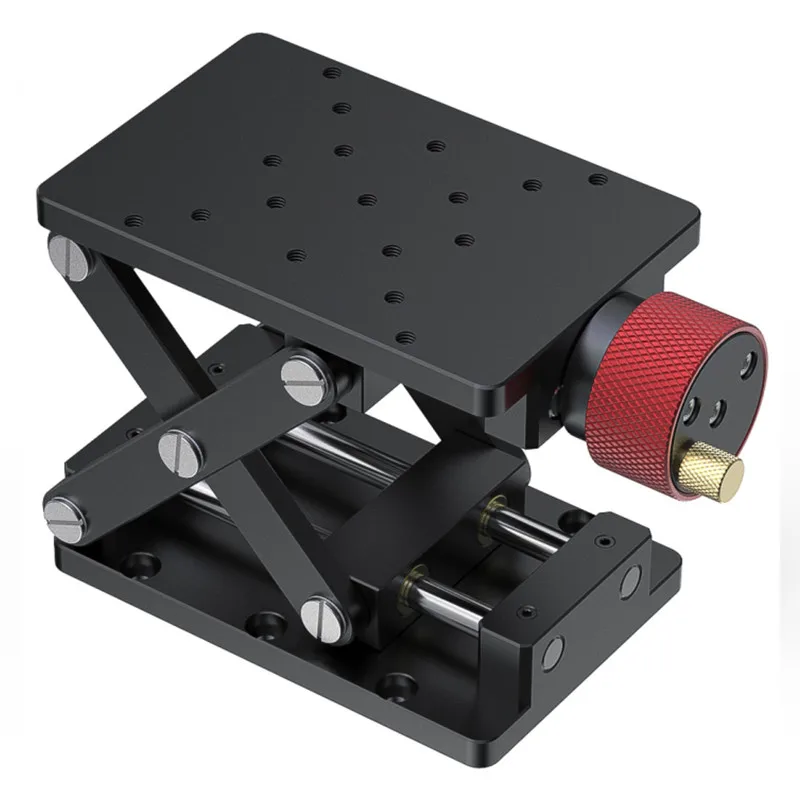 

120x80 Aluminum Alloy Lifting Table Z-Axis Manual Lift Platform 55mm High Precise Optical Sliding Lifting Displacement Platform