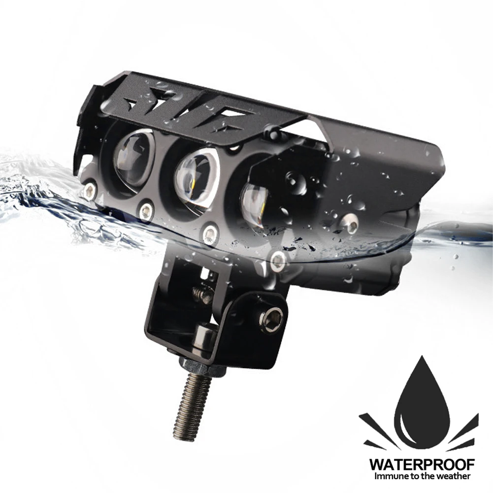 Светодиодная фара для мотоцикла двухцветная ближнего/дальнего света с