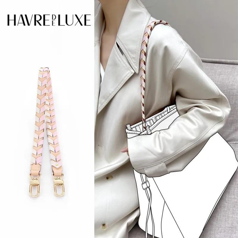 Underarm shoulder strap transformation checkerboard woven bucket bag cowhide bag with multicolor replacement handbag belt