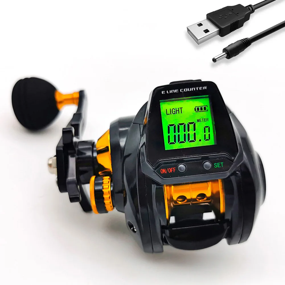 

6.3:1 Digital Fishing Baitcasting Reel 5+1 Stainless Steel Ball Bearings With Accurate Line Counter Large Display Magnetic Brake
