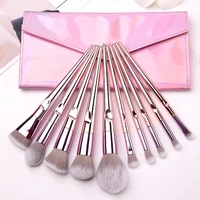 10pcs makeup brushes portable classic pink make up set foundation powder contour eye liner blending beauty cosmetic tool kit