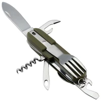 new outdoor tableware set foldable picnic camping spoon fork knife kit stainless steel reusable travel dinnerware portable