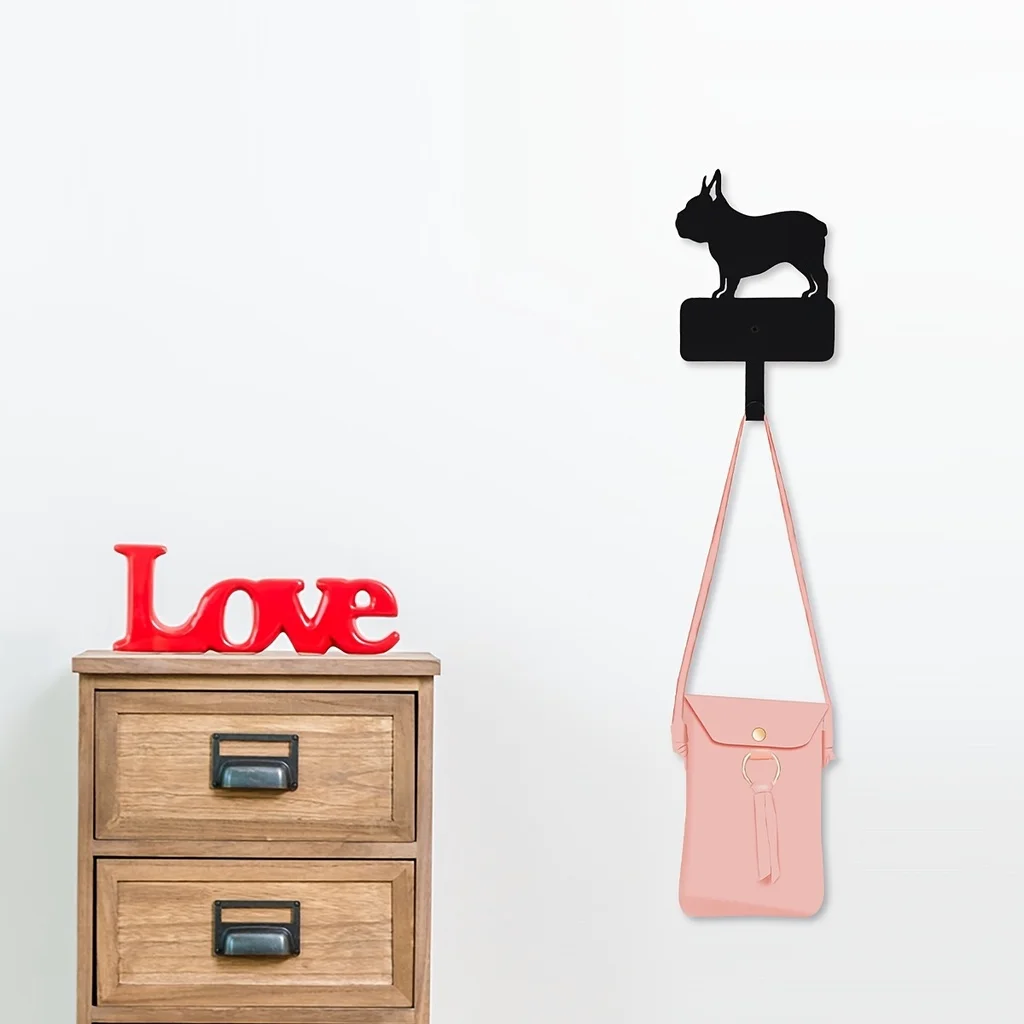 Креативный металлический крючок для собачьей бирки пальто и бульдога унисекс