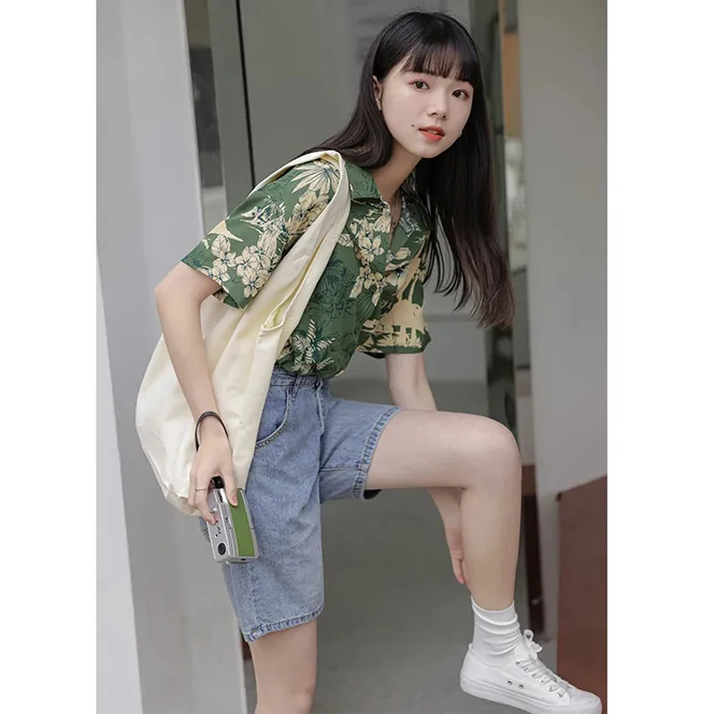 Женская шифоновая футболка с коротким рукавом и цветочным принтом |