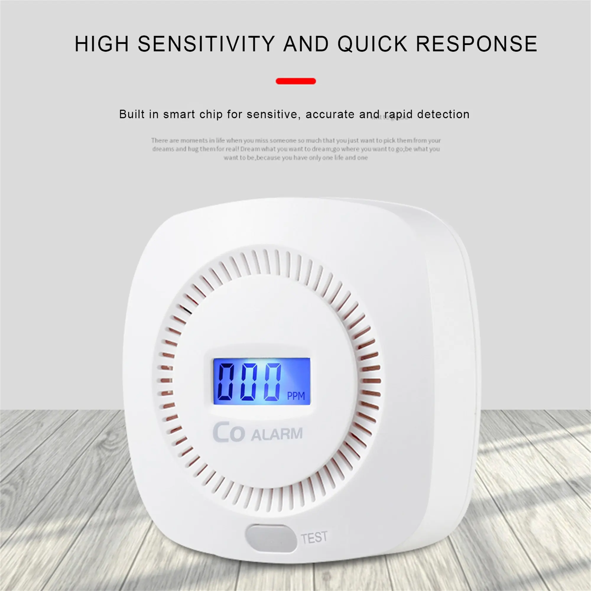 

LCD Carbon Monoxide Sensor Built In 85dB Siren Sound Independent Carbon Monoxide Poisoning Gas Warning Alarm Detector