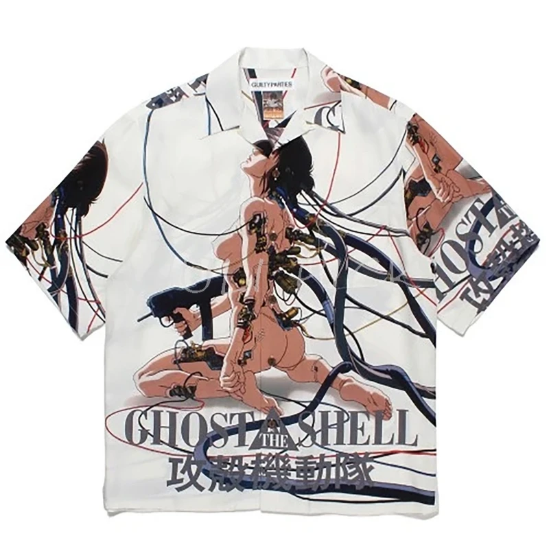 

High Quality Digital Comic Full Printing Wacko Maria Shirt Men Women Top Quality Hawaiian Shirts Tee Hip Hop