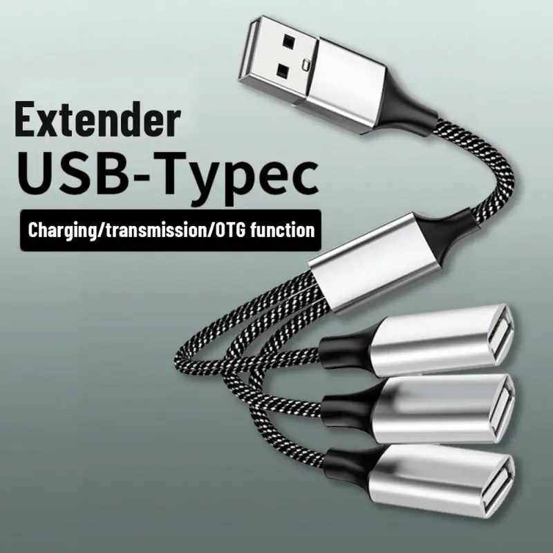 

Type C To Dual USB OTG Adapter USB 2.0 Type-C Expansion HUB Data Charging Braid Cabo For Samsung Galaxy S22 MacBook Pro Air IPad