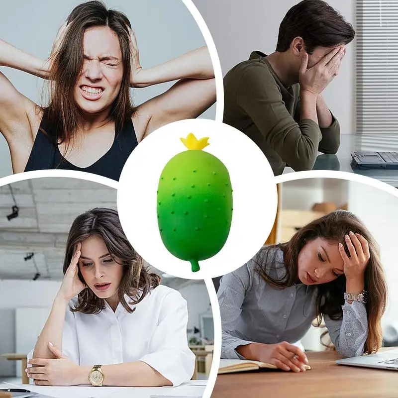 Мягкие сжимаемые игрушки для овощей мягкие в форме огурца Противоударная