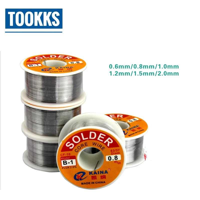 

2Pcs/Lot KAINA 63/37 0.8mm 100g Tin Solder Welding Iron Wire Rosin Core Flux Reel Sodering Accessories