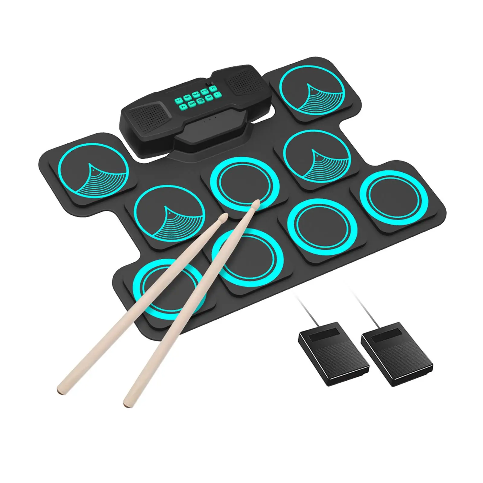 

Digital MIDI Practice Drum Pad 10 Demo Songs Electronic Drum Set for Festival Gifts