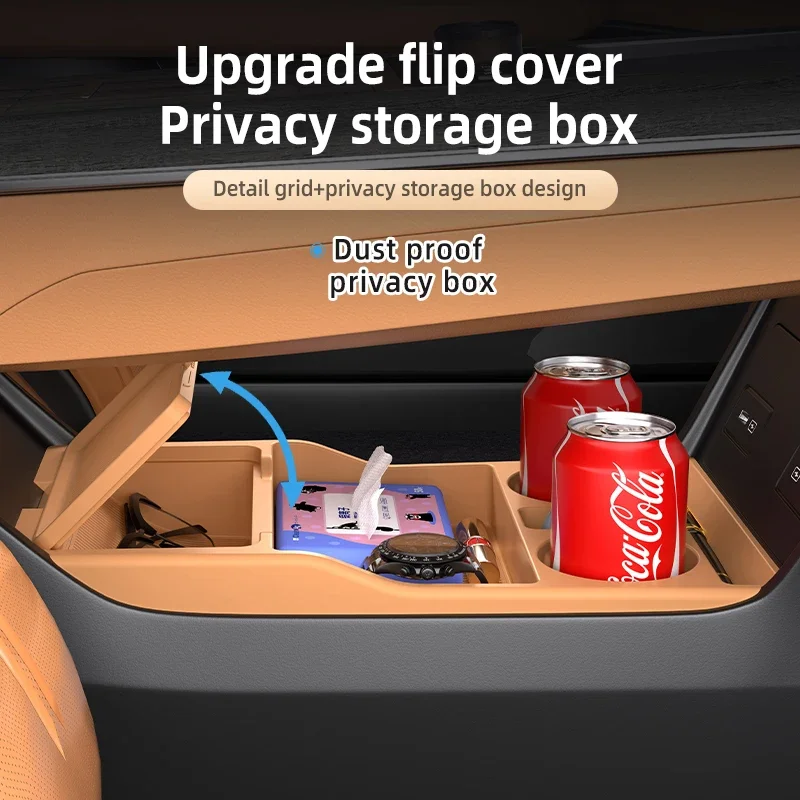 Фото Для Geely Galaxy Xingyao 8 Starshine 8 2025: Нижний органайзер для центральной консоли, силиконовый лоток-органайзер, противоскользящий коврик для подстаканников №4