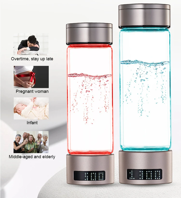 Hydrogen Bottle 400ml Japanese Titanium Quality Hydrogen-Rich Water Cup Ionizer Maker/Generator Super Antioxidants ORP