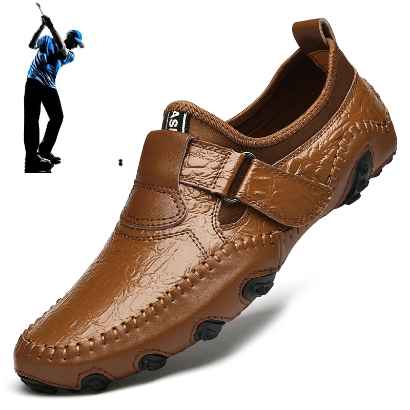 

New Golf Shoes Men Brown Black Comfort Walking Casual Shoes Fashion Men Grass Workout Golf Sneakers Size 38-46