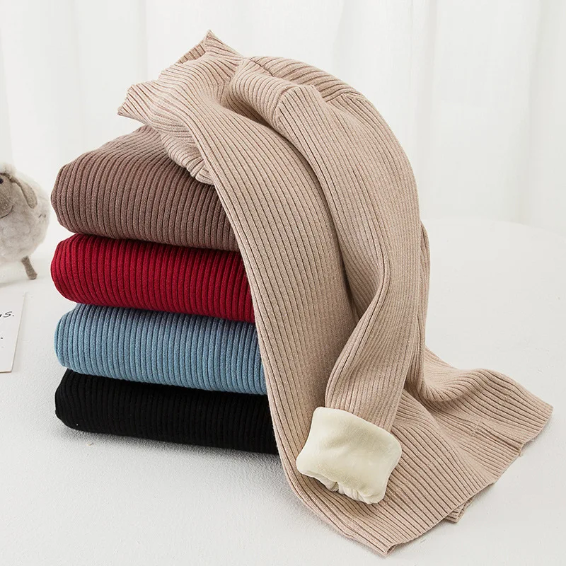 

Kids Turtleneck Sweater Autumn Winter Knitwear Solid Casual Undershirt Tops Fashion All-match Teen Children Boys Girls Sweater