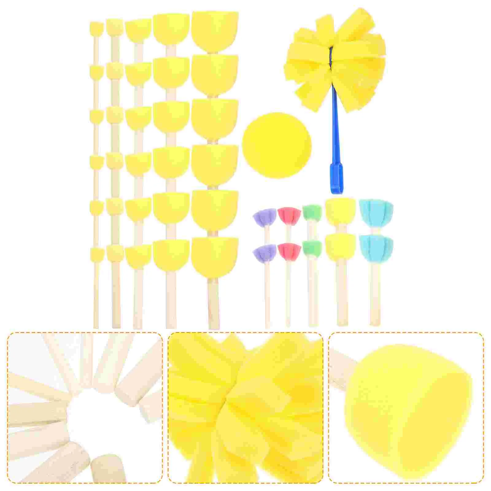 

Painting Sponge Brushes Brush Foam Kids Tools Round Supplies Toddler Drawing Tool Staining Watercolor Sponges Graffiti