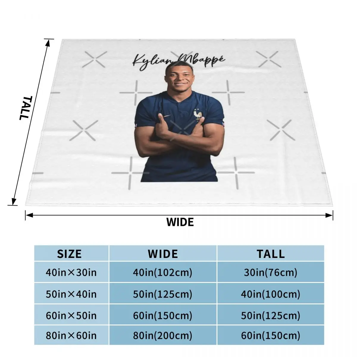 Одеяло Kylian Mbappe Покрывало на кровать зиму