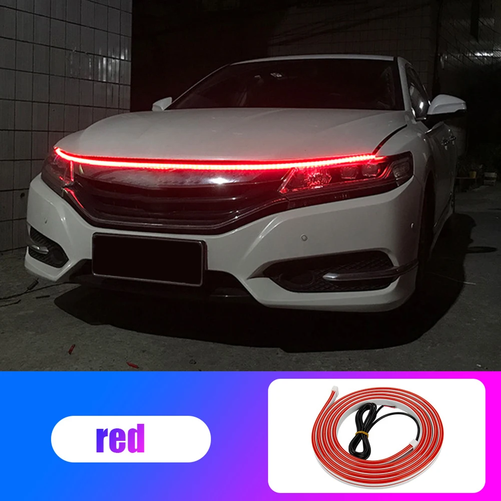 

120cm 12V Car Hood LED Daytime Running Light Strip Waterproof Flexible Lamp DRL Super Bright Led Car Hood Light IP68 Waterproof