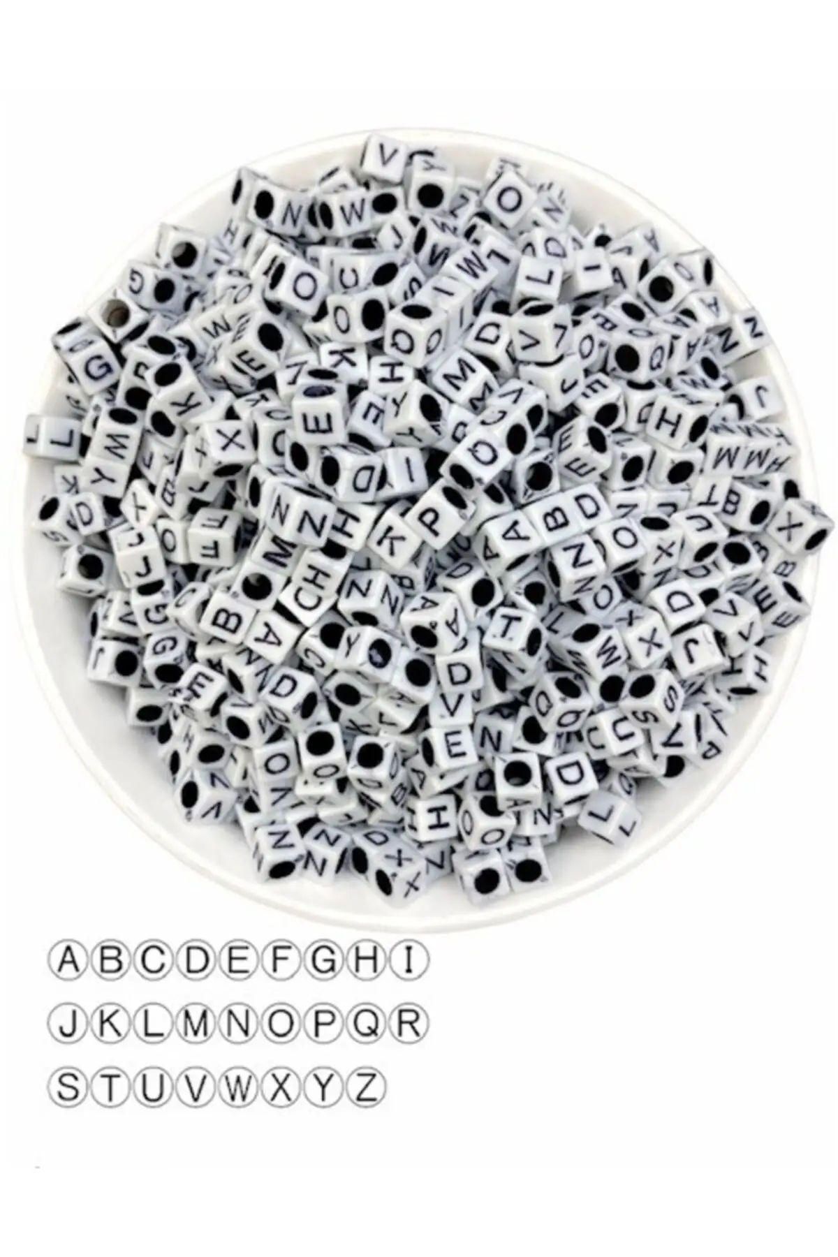 

50 г, надпись Beads-6mm, Белый над черным кубом (50 г, ~ 375 шт.), товары для хобби и досуга