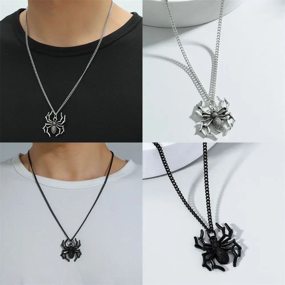 

Fashion Jewelry Gift Silver Color Choker Never Fade Stainless Steel Chain Necklace Spider Pendant Necklace Punk Rock