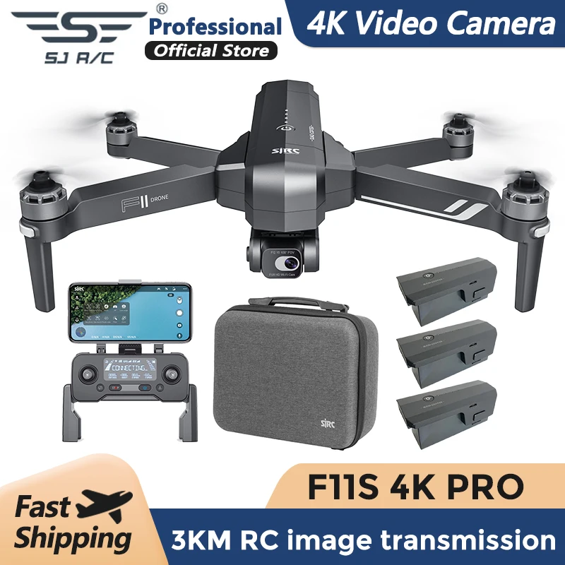 

Квадрокоптер SJRC F11 F11S 4K Pro с камерой и GPS with EIS 2-axis Anti-Shake Gimbal FPV Brushless Quadcopter RC Dron