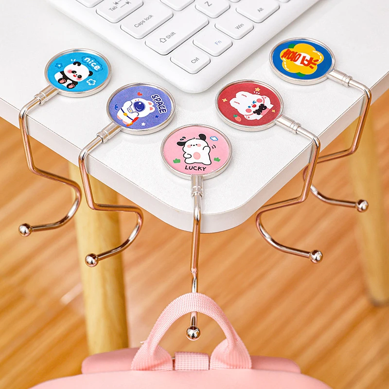 

Large Cartoon Pattern Load-bearing Table Side Hook Metal Portable Hanging Bag Hook Handbag Hanger Foldable Hanging Desk Hook