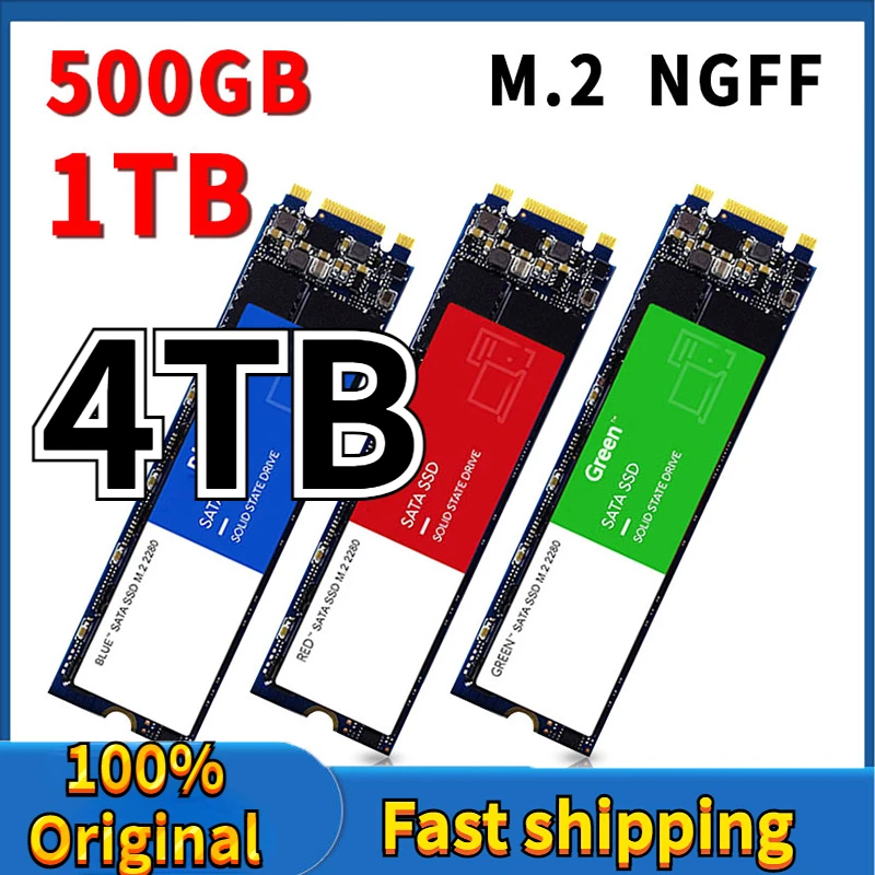 

Высокоскоростной твердотельный диск M.2 SSD NGFF 4 ТБ для чтения и записи, 1 ТБ, внутренний жесткий диск PCIe3.0 для ноутбука, настольного компьютера, ...