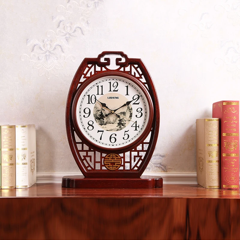 

Chinese Style Table Clock Creative Wooden Silent Large Retro Digital Table Clock Living Room Reloj De Mesa Home Decoration 50