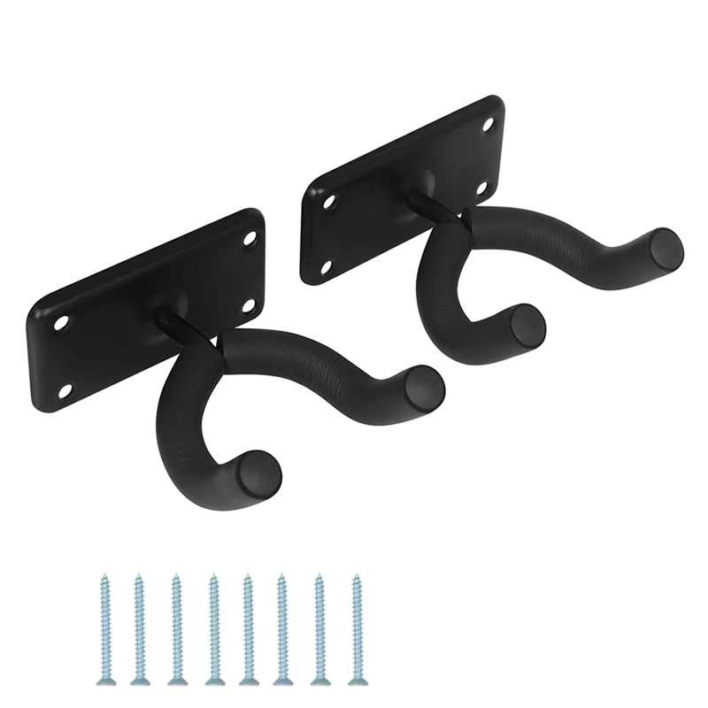 

Guitar Iron Hook Square Groove Wall Display Rack Guitar Replacement Metal Hanger Musical Instrument Hanger Rack 2 Pack
