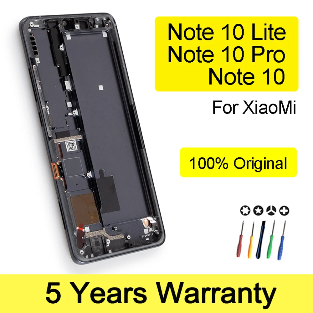 

100% новый M1910F4G M1910F4S M2002F4LG Оригинальный дисплей для Xiaomi MI Note 10 Pro сенсорный ЖК-экран для Xiaomi Note 10 Lite дисплей
