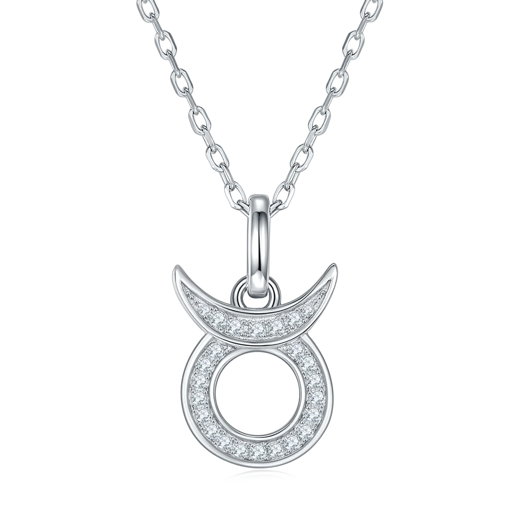 

BOEYCJR 925 серебро 12 созвездий Телец D цветной Муассанит VVS1 кулон ожерелье для женщин подарок
