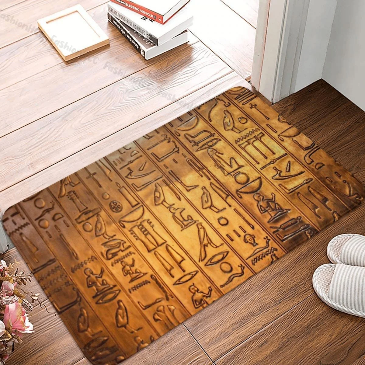 

Ancient Egypt Non-slip Doormat Egyptian Hieroglyphs Bath Kitchen Mat Outdoor Carpet Indoor Pattern Decor