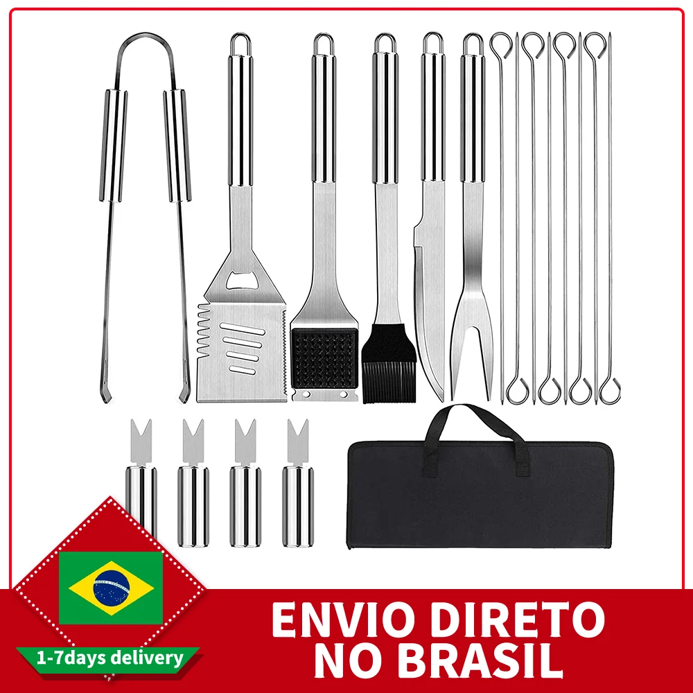 

18 Pieces Outdoor Barbecue Accessories Brazil Straight Hair Tool Set