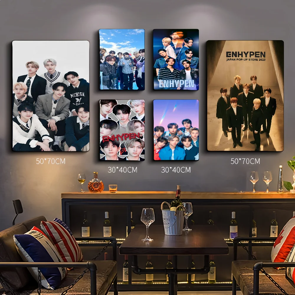 E-ENHYPEN DIY липкий постер белая бумага принты плакаты произведения искусства