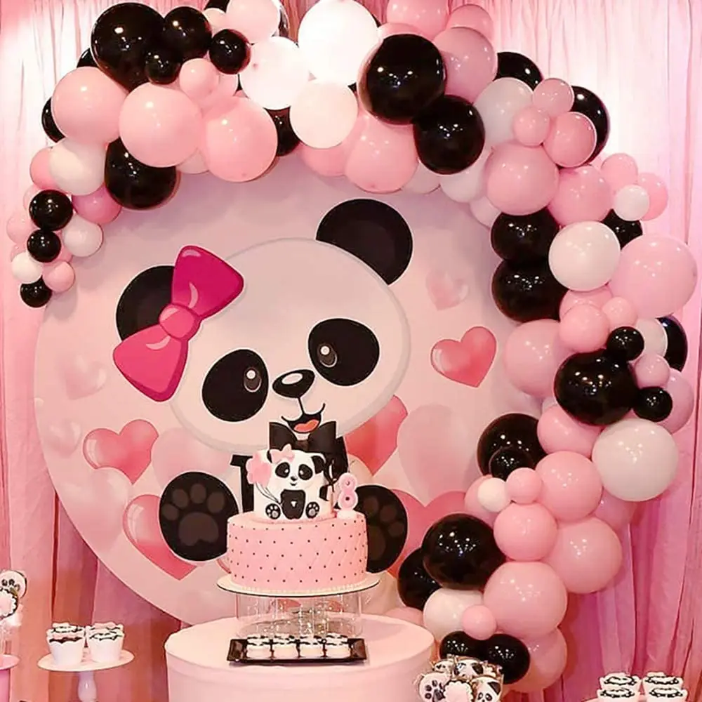 

100 Pieces Black & White Pink Balloon Garland Arches Set Panda Themed Birthday Party Baby Shower Wedding Anniversary Decorations