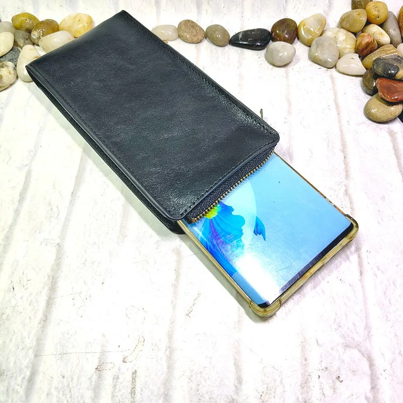 Универсальная поясная сумка для мобильного телефона на молнии кожаный чехол