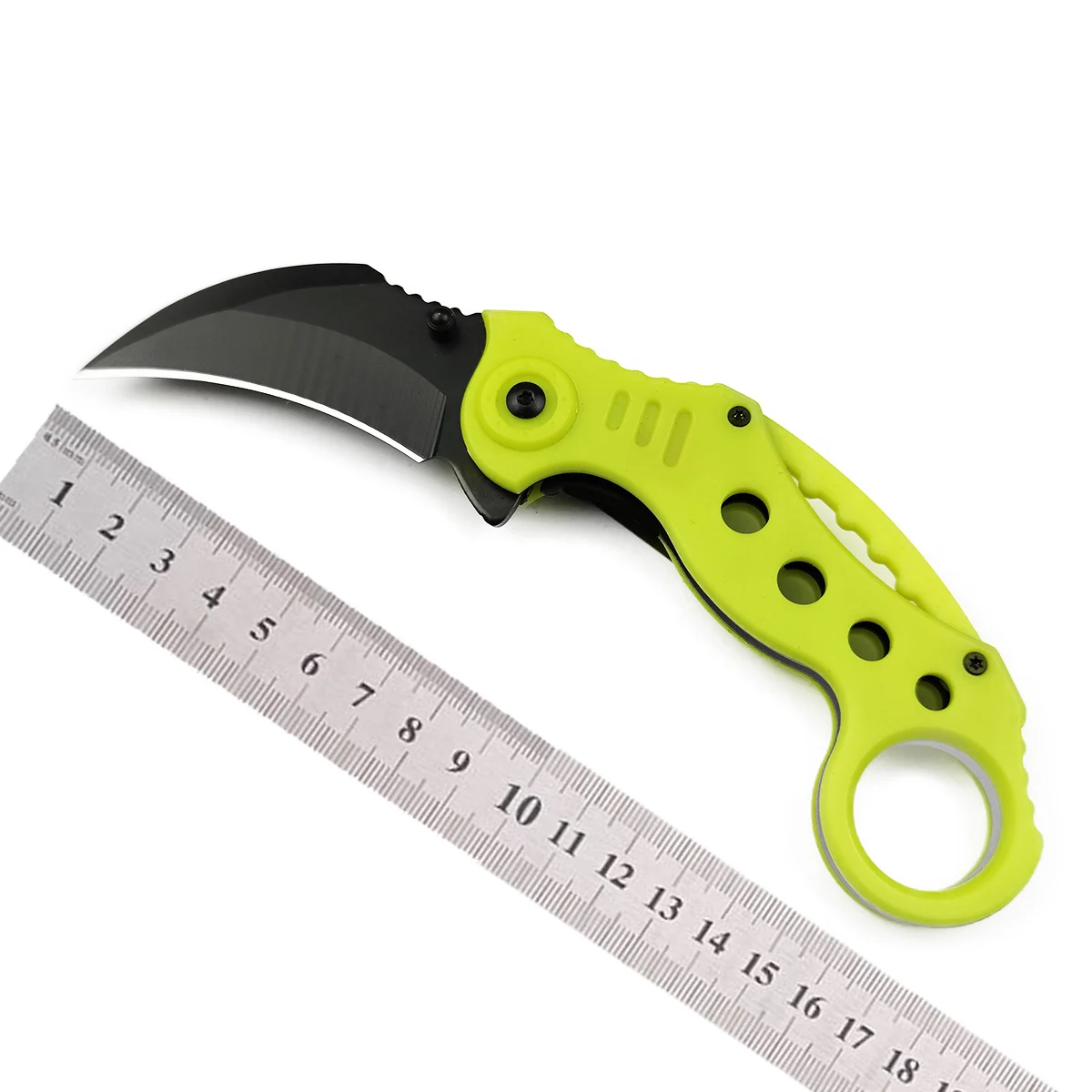 

Folding Karambit Knife, Tactical Self-Defensed Claws Knife, Survival Karambit Pocket Knife, Plastic Handle Stainless Steel Blade