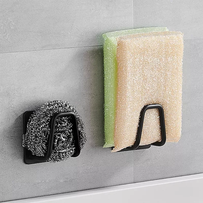 

Kitchen Stainless Steel Sponges Holder Drain Drying Rack Self Adhesive Wall Hooks Accessories Storage Organizer