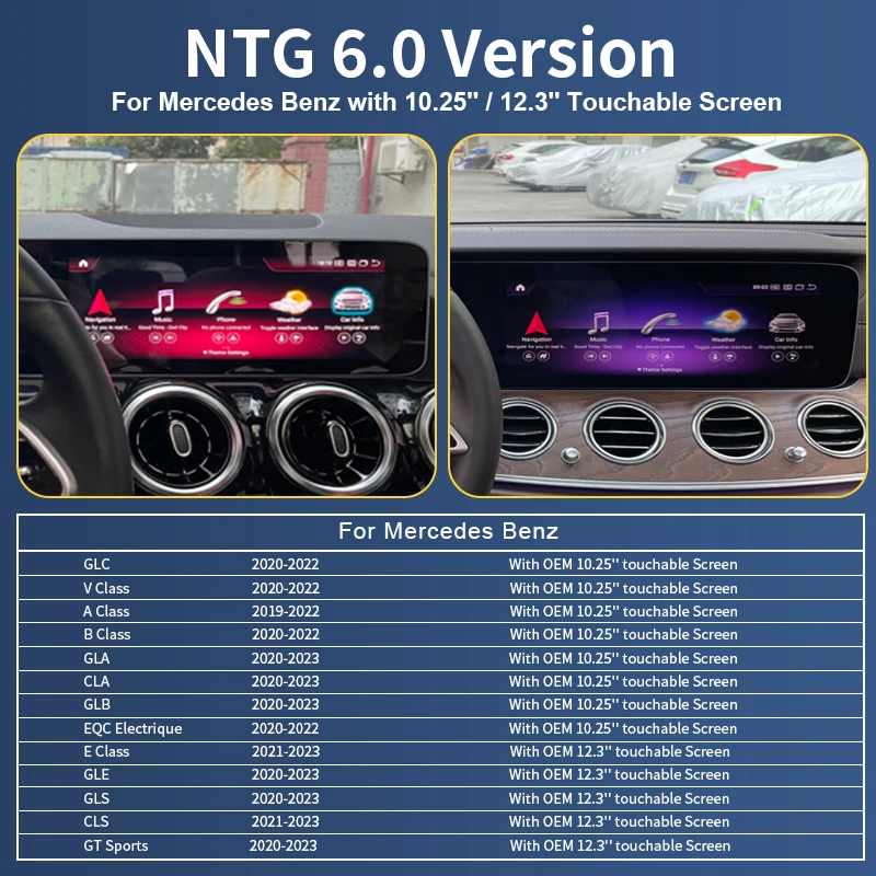 

2025 беспроводной CarPlay Android Auto для Mercedes Benz A B C E CLS CLA GLA GLB GLE Class NTG6.0 2018-2022 с зеркальной связью Airplay