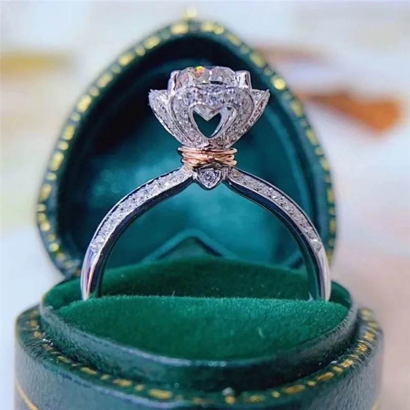 Кольцо женское из серебра 925 пробы с муассанитом 1 карат 2 карата - купить по