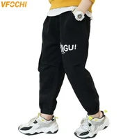 vfochi 2022 new 4 14t boys pencil pants spring summer solid color kids trousers teenager clothing elastic waist boy cargo pants