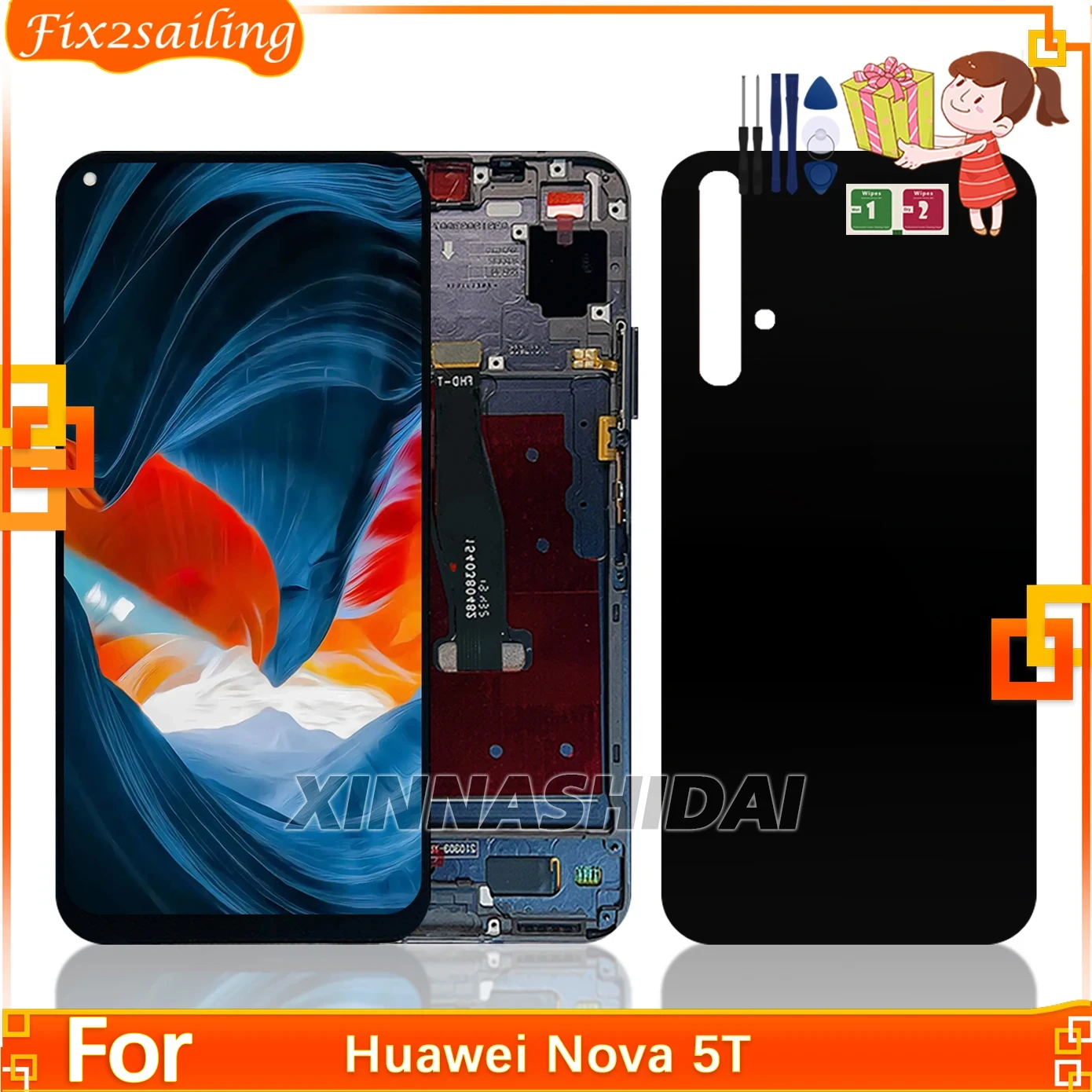 Фото 6,26 ''для HUAWEI Nova 5T для Honor 20 YAL-L21 L61 L71 L61D ЖК-дисплей с дигитайзером сенсорного экрана в сборе, замена №1