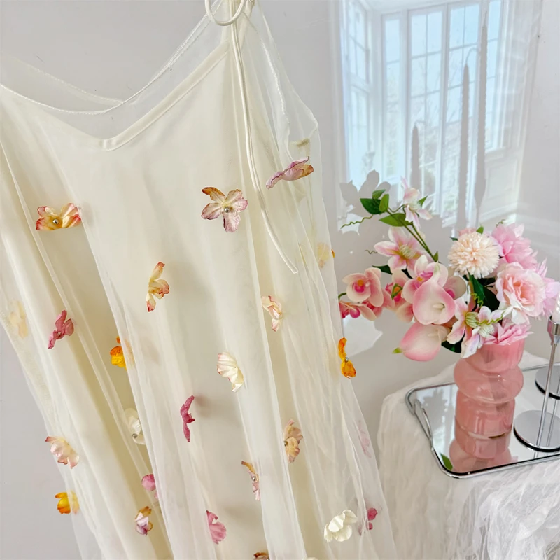 Женское Сетчатое платье-трапеция без рукавов с открытыми плечами